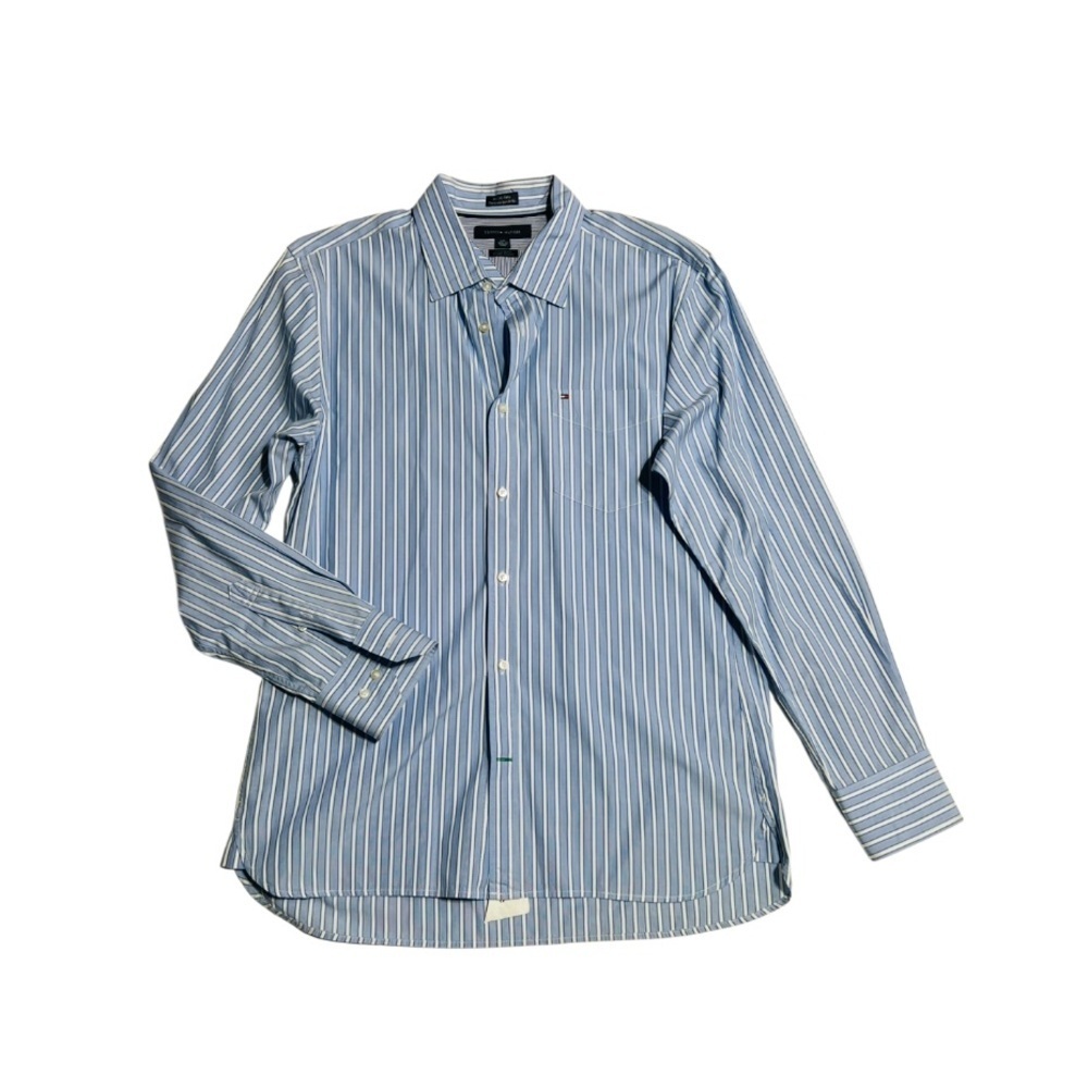 Tommy‎ Hilfiger Blue Casual Button Down Shirt with Stripes